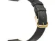 EACHE Classical Ultrathin 18mm Leather Watchband Watch Straps Black Gold Buckle
