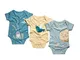 SIMMA Body per Neonato Unisex Bambini/Bambine, 3 Set Abbigliamento Realizzato in bambù Org...