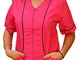 Casacca Camice da Lavoro Donna con Zip ‘Fucsia’ per Estetista parrucchiera MAESTRA Asilo (...