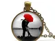 Collana ombrello, Gioielli ombrello rosso, Collana Anniversario I Love You, Fotografia in...