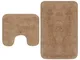 vidaXL 133231 - Tappetino da Bagno, 2 Pezzi Tappetino da Bagno in Tessuto, Colore: Beige,...