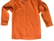 Cosilana - Maglietta intima a maniche lunghe da bambini, 70% lana e 30% seta, Colore: aran...