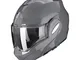 SCORPION EXO-TECH EVO SOLID CASCO HELMET RIBALTABILE FLIP BACK MODULARE GRIGIO CEMENTO (XL...