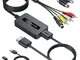 SUNNATCH Convertitore da RCA Svideo a HDMI con Cavi Svideo + RCA + HDMI, Adattatore S-vide...