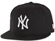New Era MLB Basic NY Yankees 59Fifty Fitted - Cappello con visiera, Nero (bla/whi), 6 3/8