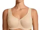 SYROKAN Donna Reggiseno Sportivo con Ferretto Modellato per Seni Generosi Beige 3D (UK 34D...