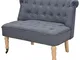 Festnight Divano/Divanetto Chesterfield Retro' Rivestimento in Tessuto Bianco/Grigio Telai...