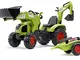 Falk 976B - Trattorino a Pedali Claas Axos con Pala, Scavatrice e rimorchio GM