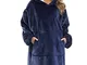 Sykooria Pullover Felpa con Cappuccio Oversize con Tasca Frontale Blanket Hoodie Morbida C...