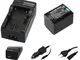 Set 2 in 1 per videocamera Sony FDR AX53 Ultra HD – Batteria compatibile con Sony NP-FV70...