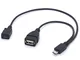 Cavo Micro USB OTG, da Micro USB maschio a USB femmina + Micro USB femmina, sdoppiatore a...