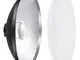 Neewer Riflettore di alluminio standard piatto di bellezza con diffusore bianco Calzino pe...