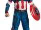 Rubie's IT610424 - Costume 'Captain America', Multicolore, L (8-10 anni)