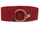 Cintura elasticizzata a vita alta da donna, alla moda, larghezza 75 mm Rosso S/M 27-32