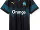 PUMA Olympique De Marseille Away Replica SS T-Shirt, Uomo, Nero/Bleu Azur, S