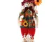 WSJ Ornamenti di Halloween Spaventapasseri Bambola di Paglia di Fiori in Piedi Layout Desk...