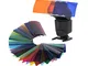 Apore Filtri colorati universali in gel per flash, kit da 30 pezzi per flash Canon, Nikon,...