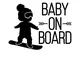 mural stickers Adesivo Bebe a Bordo Snowboard - Bambino a Bordo - Bambina a Bordo - Adatti...