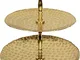 Hoff Interieur Etagere a Due Piani con Manico Metallo Royal in Oro Alzata Piatto da Serviz...