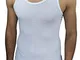 AK collezioni Canotta T-Shirt Uomo a Costine Bianca Sportiva Elasticizzata Canottiera Slim...