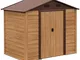 Casetta Box da Giardino 152x235,7x208,7 cm Acciaio Effetto Legno