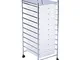 COSTWAY Carrello con 10 Cassetti da Stoccaggio Contenitore Multiuso con Ruote a Freno, per...