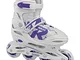 Roces Jokey 2.0 Girl, Pattino Inline allungabile Bambina, White-Ultra Violet, 34-37