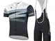 Santic Body da Ciclismo da Uomo Abbigliamento Ciclismo Completo Estivo Maglia Maniche Cort...