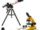 deAO Set di gioco scientifico 2 in 1 con microscopio e telescopio per gli appassionati di...