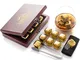 Oro Whisky Stones Set di Regalo in Acciaio Inox - 8 Cubetti Ghiaccio Riutilizzabili per Il...