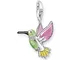 Thomas Sabo Ciondolo Charm "Colibrì" con moschettone, in argento Sterling 925 e smalto in...