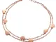 OIDEA Bracciale Braccialetto Donna Bracciale Acciaio Inox Cuore Oro Rosa