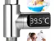 ANGGO - Termometro da doccia con display a LED, per bagno e cucina, auto-genante, monitora...