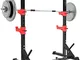 Rack Squat Regolabile per Bodybuilding, Rack con Bilanciere Multifunzione Cremagliera di S...