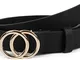 styleBREAKER Cintura da donna in tinta unita con fibbia ad anello, cintura per i fianchi,...