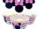 Miss-shop Topper per Torte di Minnie,Cupcake Toppers e Wrappers 24 Pezzi Topper per Torte...