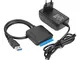 7xinbox Cavo adattatore USB 3.0 SATA III per Hard Drive, da SATA a USB 3.0, per supporto S...