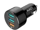 AUKEY Caricabatterie per auto USB Quick Charge 3.0 con 3 porte, 42 W adattatore per telefo...