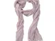 HINZE (SH108) Sciarpa in lino, sciarpa donne e uomini (unisex), 50 x 180 cm, colore: rosa