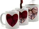 Tazza Magica Personalizzata Cuore Rosso con la Tua Foto, Progettazione o Testo. Originale...