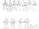 Nuptio 12 Pezzi Ornamento di Vetro Angelo, Design in Piedi con Fondo Cavo, Decorazione Nat...