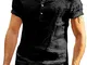 Loalirando Camicia da Uomo Manica Corta Camicia Uomo Slim Fit Magliette Uomo Tinta Unita C...