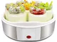 Sotech - Macchina Per Yogurt, Yogurtiera, 7 vasetti, 23 x 23 x 12 cm, Bianco, capacità bar...