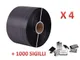 Reggia Reggetta polipropilene manuale 12x0,6 mm 1000mt x 4 bobine Nera tot 4000mt + 1000 S...