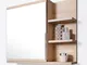 Domtech Home Decor - Armadietto da bagno con specchio e mensola, in autentico rovere Sonom...
