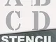 Stencil Lettere - Stencil alfabeto e numeri 7 cm di altezza grande maiuscole ROMAN su 6 fo...