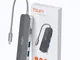TSUPY Hub USB C 5 in 1 Design del Tessuto Adattatore USB C HDMI 4K 2 USB 3.0 Lettore Sched...