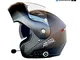 AILSAYA Casco modulare Bluetooth integrato, casco da moto standard, anti-appannamento, dop...