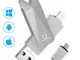 QARFEE Chiavetta USB 64GB per iPhone iPad Memoria USB Memory Stick 3.0 Flash Drive 4 in 1...