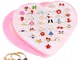 FOGAWA 36Pcs Anelli Bambina Regolabili Forma di Cuore Farfalla Fiocco Fiori Anellini Gioie...